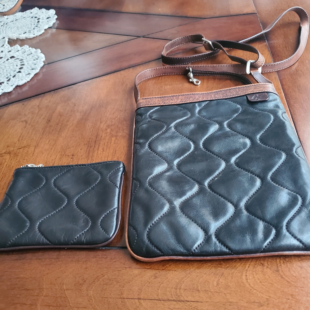Martin+Osa  Quilted Leather Crossbody Bag with Coin Purse Unisex